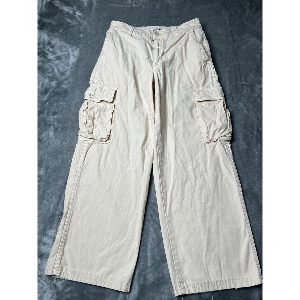Madewell Pants Women Size 24 Low Slung Cargo Cream Utility